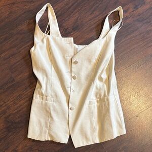 Elegant Cream Sleeveless Top